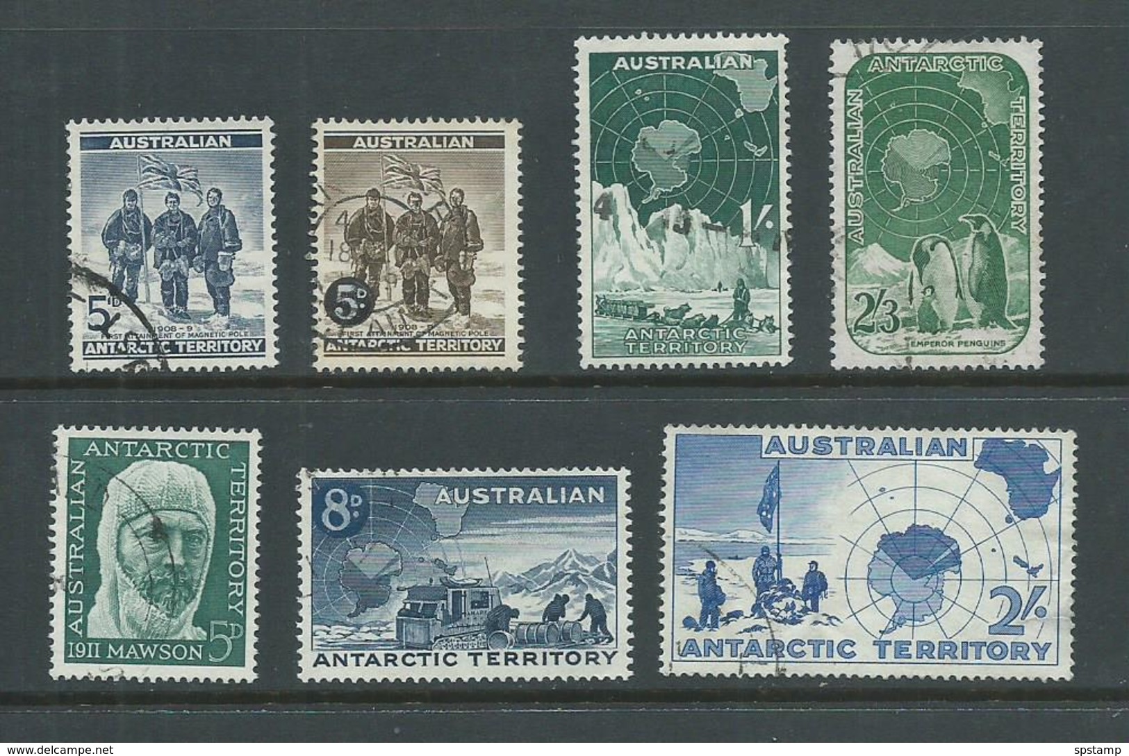 Australian Antarctic Territory 1957 - 1961 Pre Decimals Complete (7) FU - Used Stamps