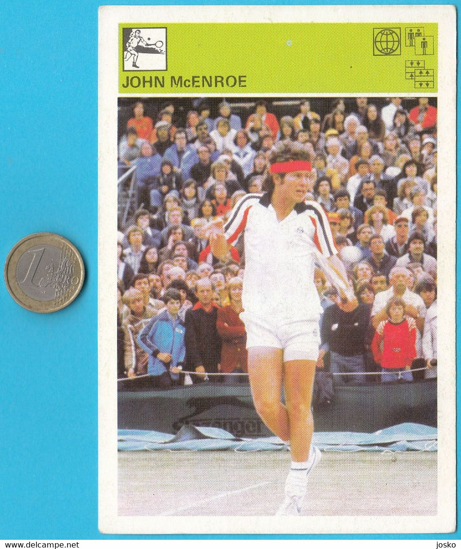 JOHN McENROE (Usa) ... Yugoslavia Vintage Card Svijet Sporta * VERY LARGE SIZE * Tennis Sport Tenis - Trading Cards