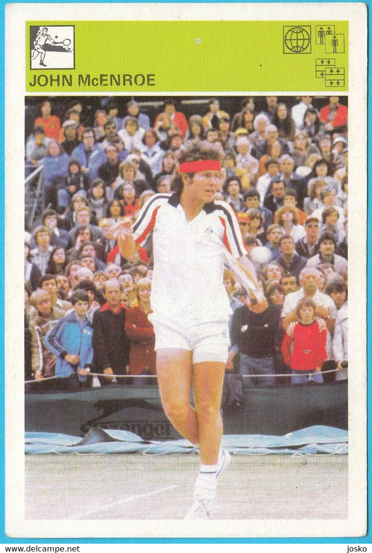 JOHN McENROE (Usa) ... Yugoslavia Vintage Card Svijet Sporta * VERY LARGE SIZE * Tennis Sport Tenis - Trading-Karten