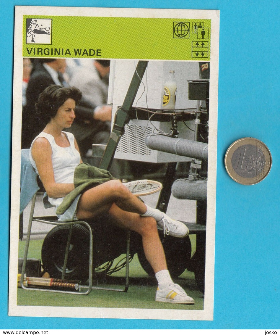 VIRGINIA WADE  - England Tennis Star ... Yugoslavia Vintage Card Svijet Sporta * LARGE SIZE * Tenis Sport British - Trading-Karten