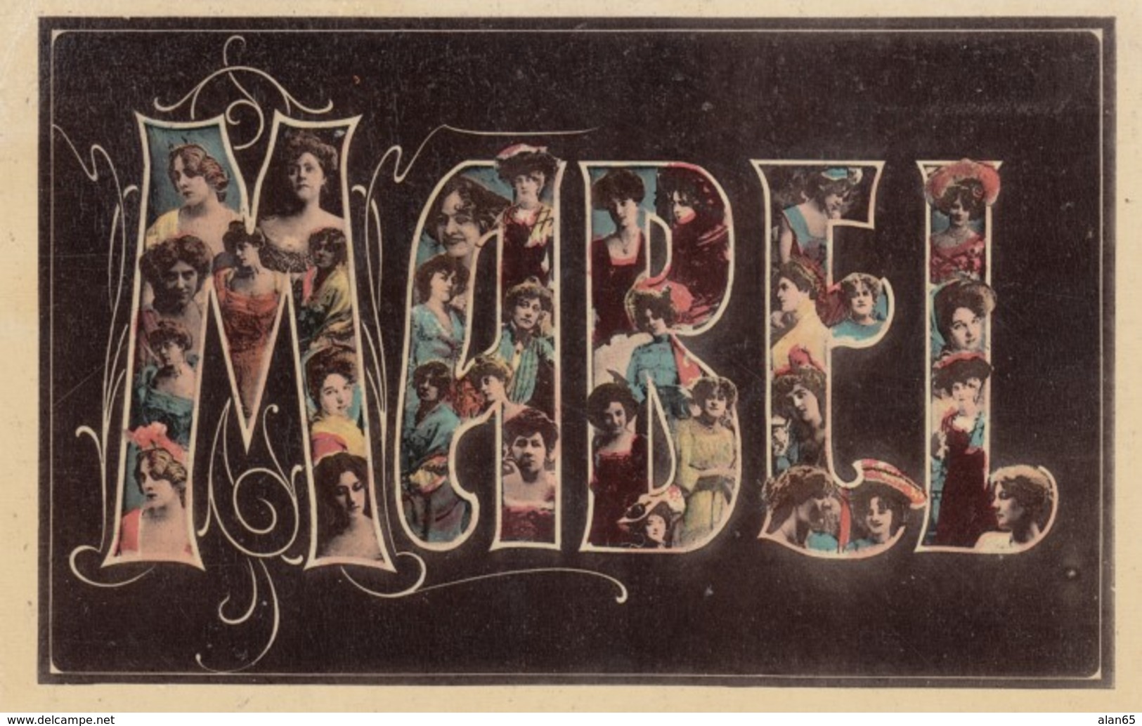 Mabel Large Letter Name, Beautiful Women, On C1900s/10s Vintage Postcard - Prénoms