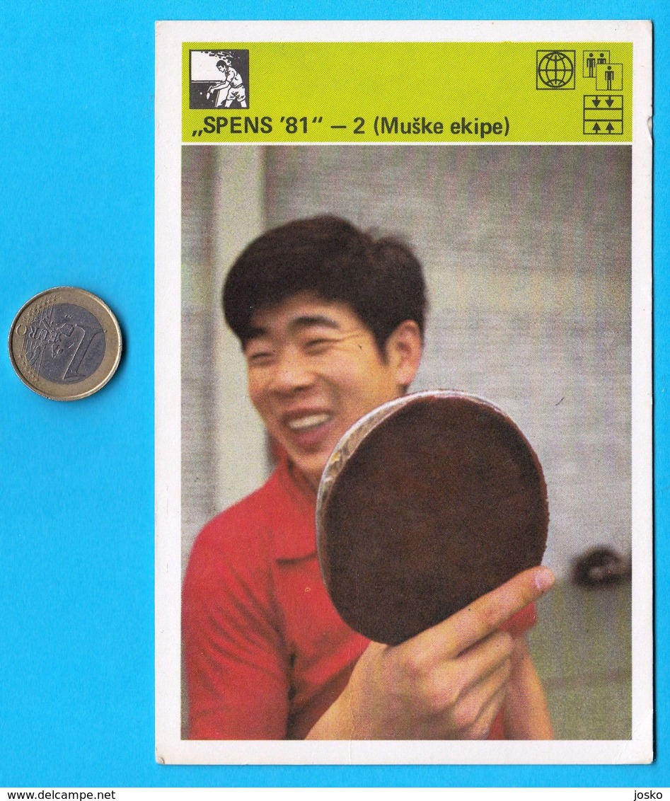 SPENS 81 - 2 Table Tennis World Chapionships 1981 - LIANG GE LIANG (Liang Ko-liang China) Yugoslavia Card Svijet Sporta - Tischtennis
