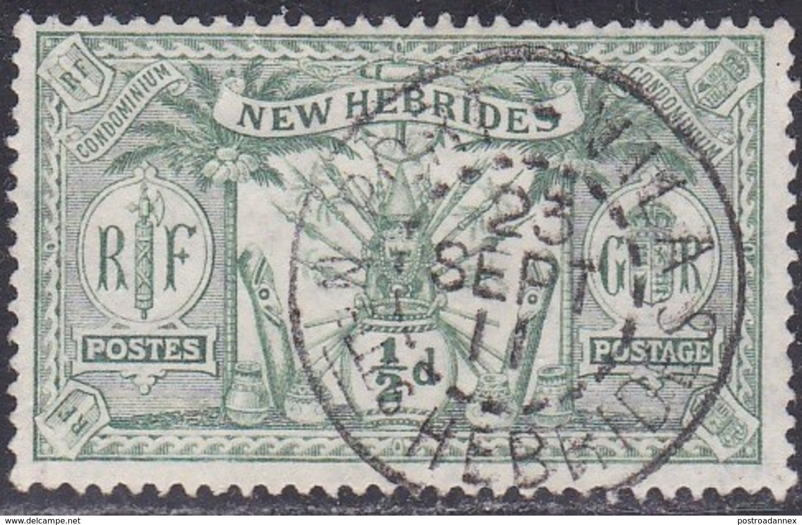 New Hebrides, Scott #17, Used, Idol, Issued 1911 - Used Stamps