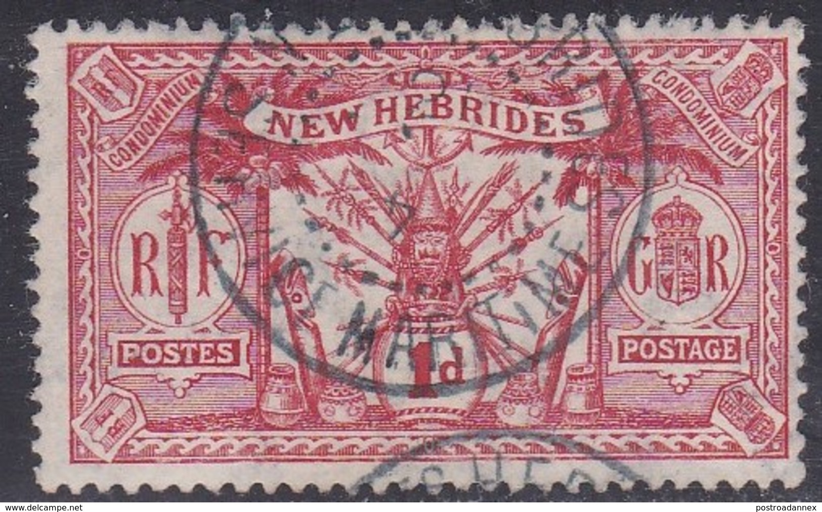 New Hebrides, Scott #18, Used, Idol, Issued 1911 - Usati