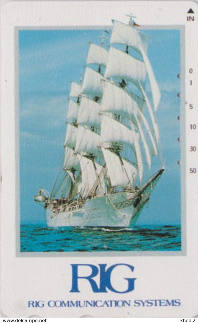 Télécarte Japon / 110-015 - BATEAU VOILIER Caravelle ** RIG ** - SAILING SHIP Japan Phonecard - SCHIFF - 217 - Boten