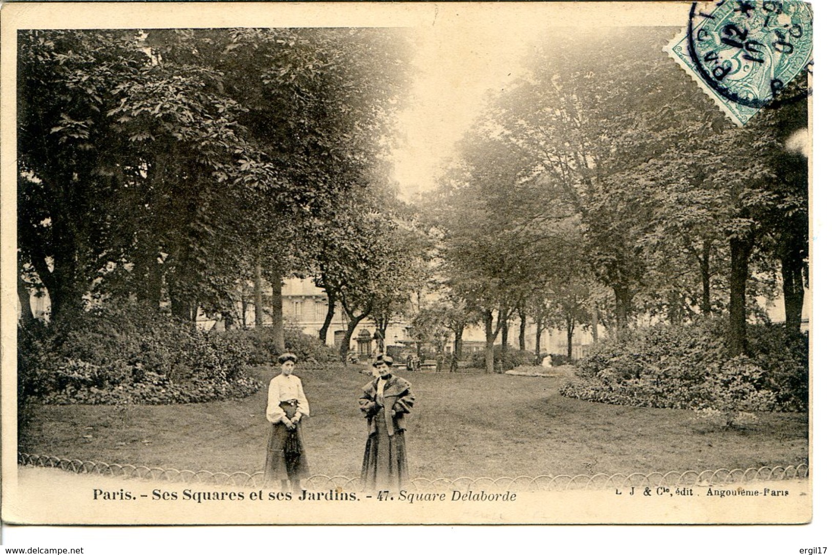 75008 - PARIS - Ses Squares Et Ses Jardins - Square De Laborde (maintenant Henri-Bergson) - édit. LJ - Arrondissement: 08