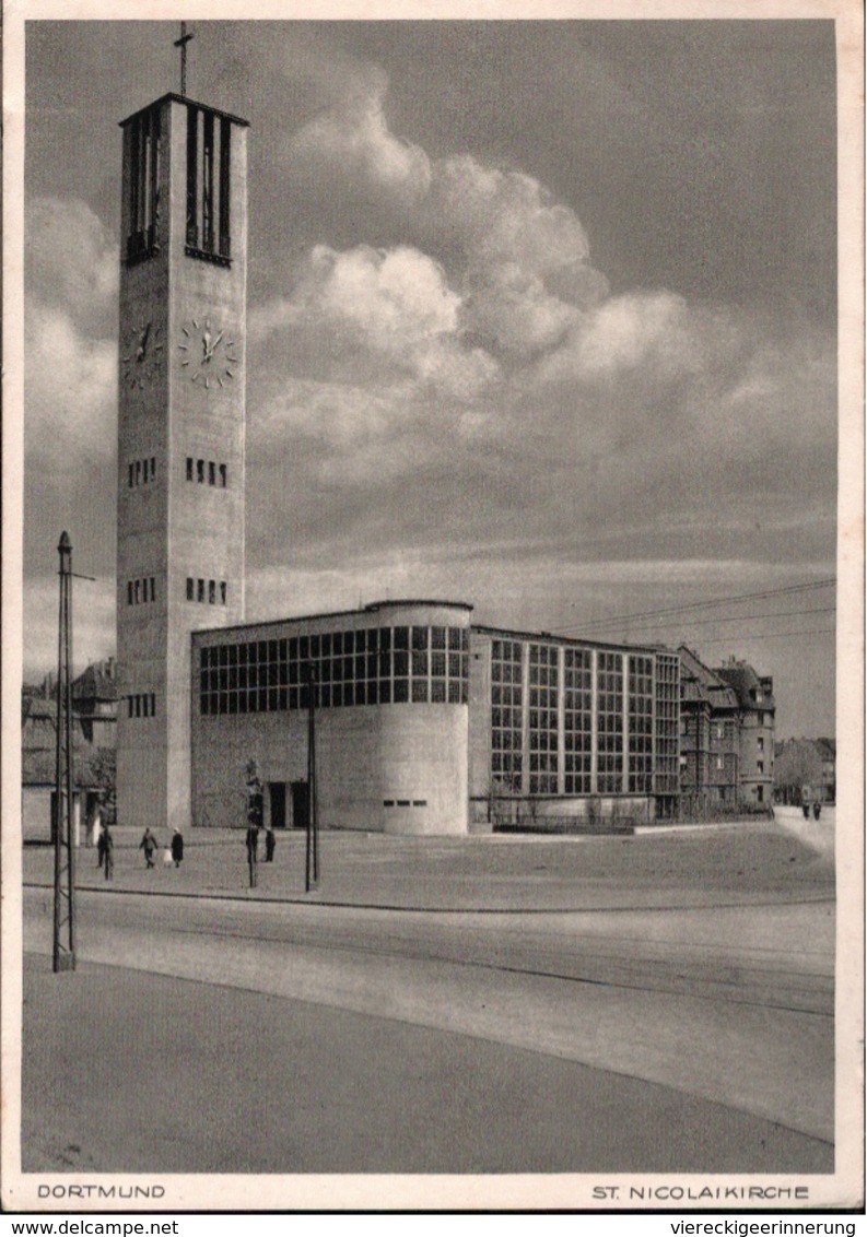 ! S/w Ansichtskarte  Dortmund, St. Nicolaikirche, Moderne Architektur, Eglise, Architecture - Dortmund