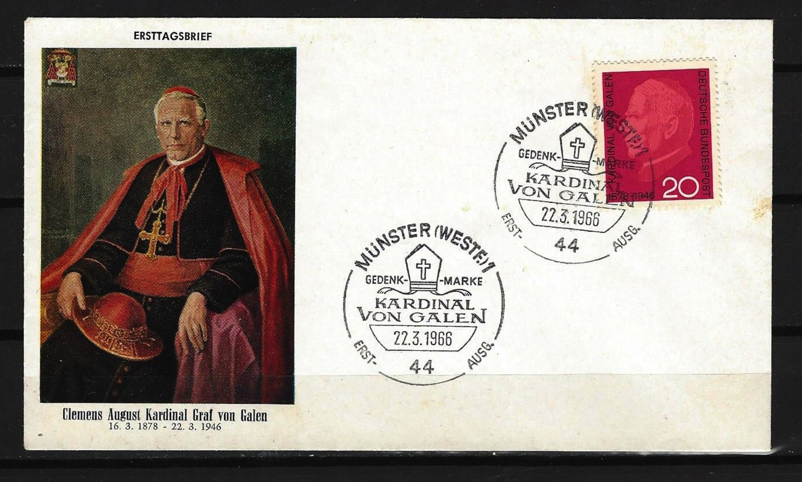 BUND - FDC Mi-Nr. 505 Kardinal Clemens August Graf Galen - Sonstige & Ohne Zuordnung