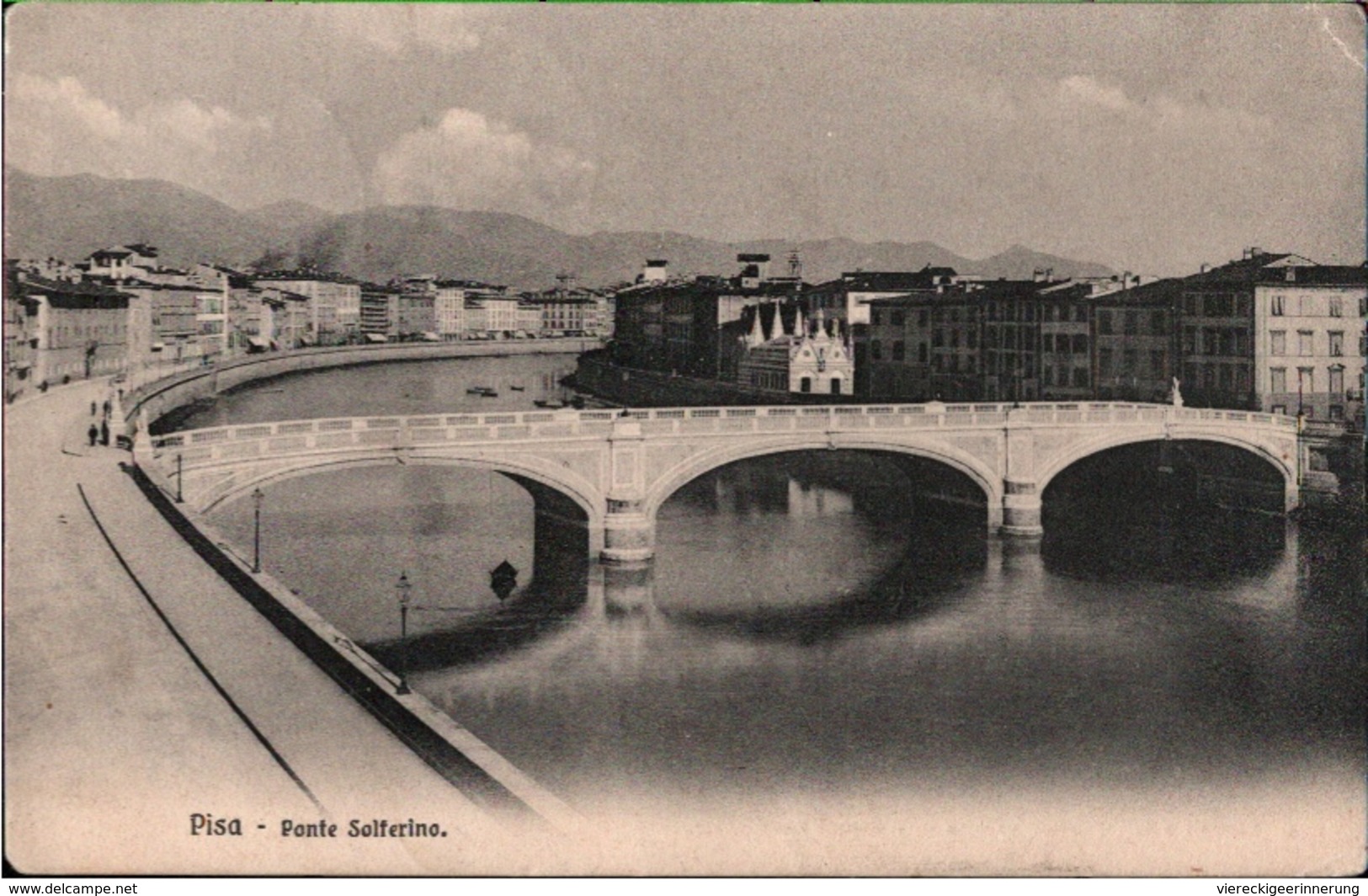 ! Alte Ansichtskarte Pisa, Ponte Solferino, Brücke, Bridge, 1910, Marina Di Pisa, Zürich - Pisa