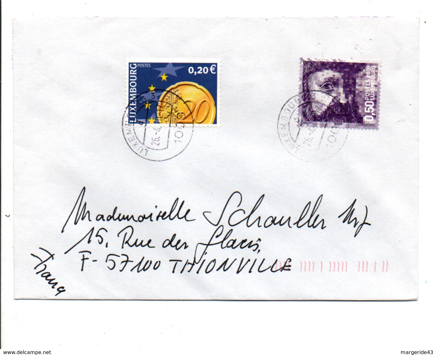 LUXEMBOURG LETTRE POUR LA FRANCE 2010 - Maschinenstempel (EMA)