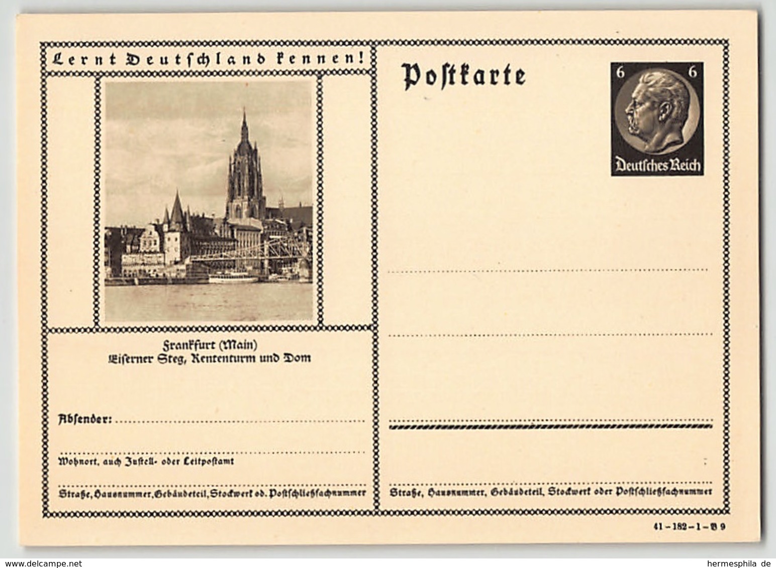 DR, BILDPOSTKARTE, P 236, 41-182-1-B 9, FRANKFURT, GANZSACHE POSTAL STATIONERY, UNGEBRAUCHT - Autres & Non Classés