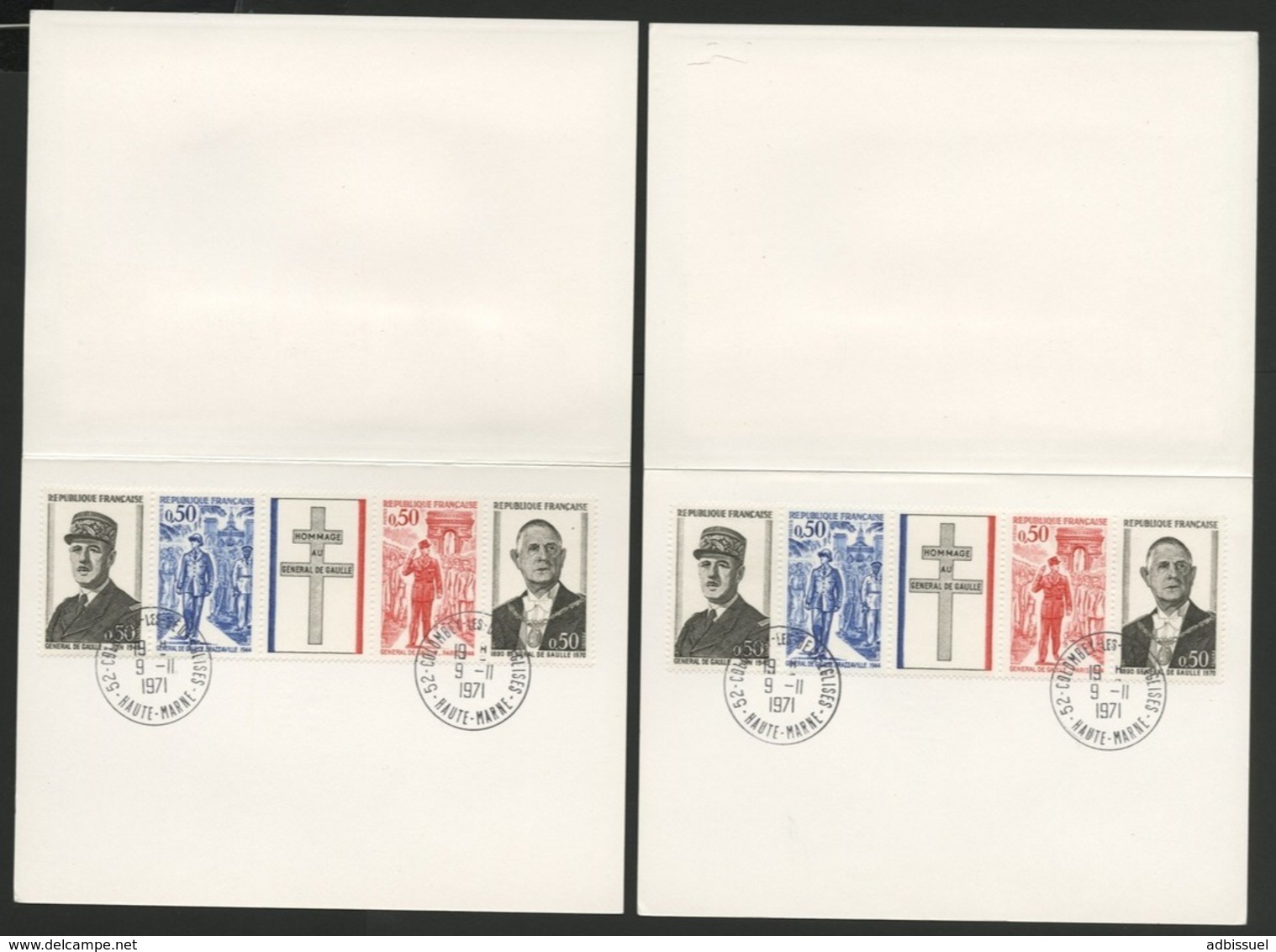 N° 1698A (x6) SIX BANDES DE GAULLE Cote 90 € 6 Souvenirs Différents Soit Par Leurs Illustrations Soit Par L'oblitération - De Gaulle (Generaal)