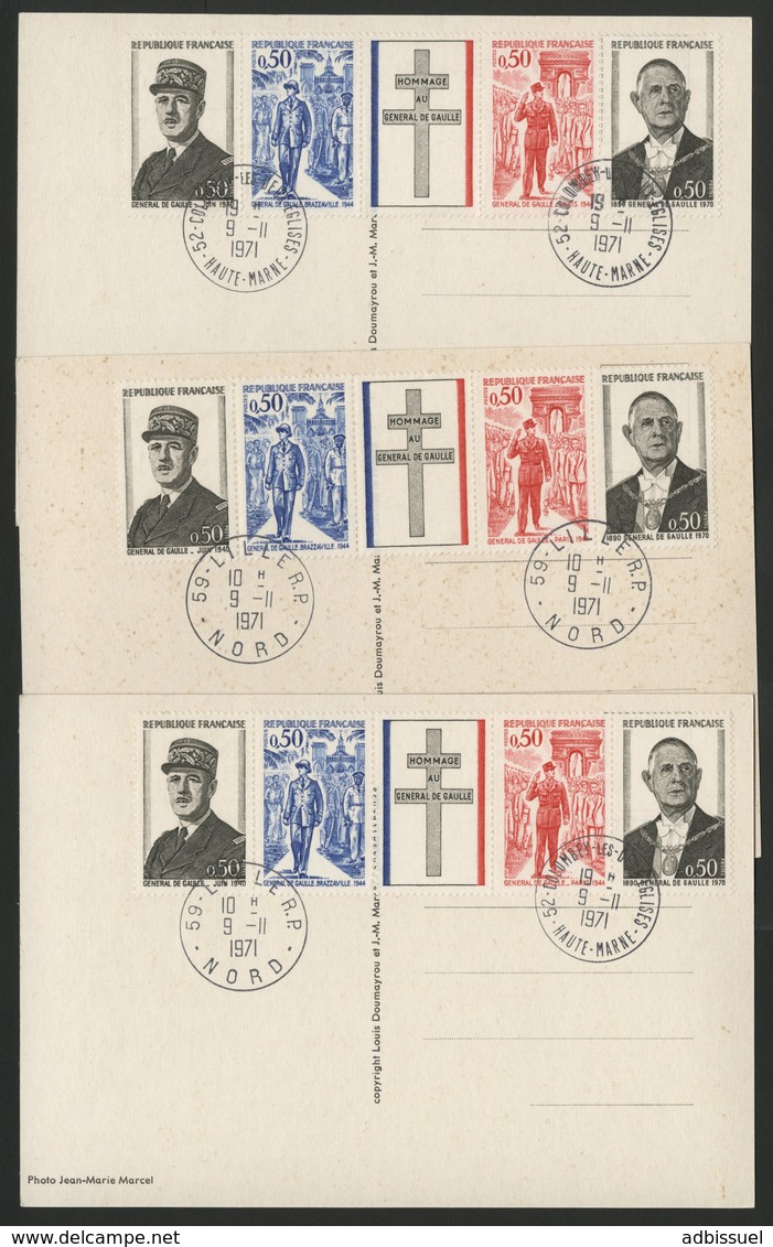 N° 1698A (x6) SIX BANDES DE GAULLE Cote 90 € 6 Souvenirs Différents Soit Par Leurs Illustrations Soit Par L'oblitération - De Gaulle (Generaal)