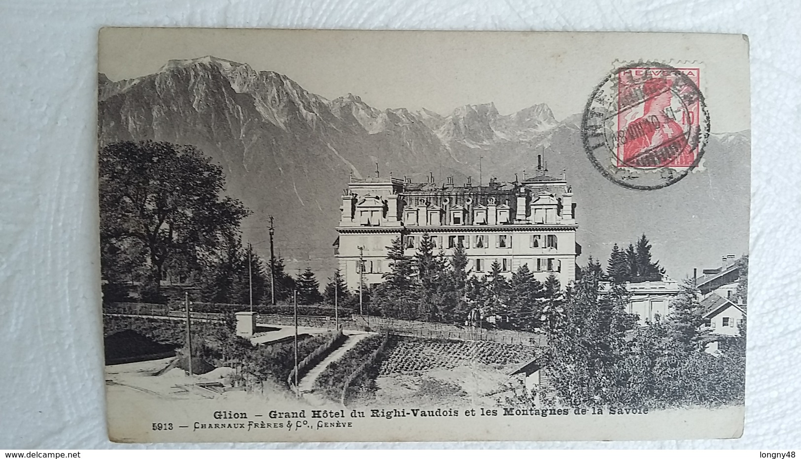 CPA - Glion - Grand Hotel Du Righi-Vaudois Et Les Montagnes De Savoie - Ilanz/Glion