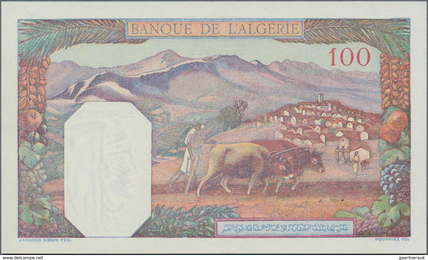 Algeria / Algerien: Banque De L'Algérie 100 Francs 1945, P.88, Tiny Dint At Upper Right Corner, Othe - Algerien