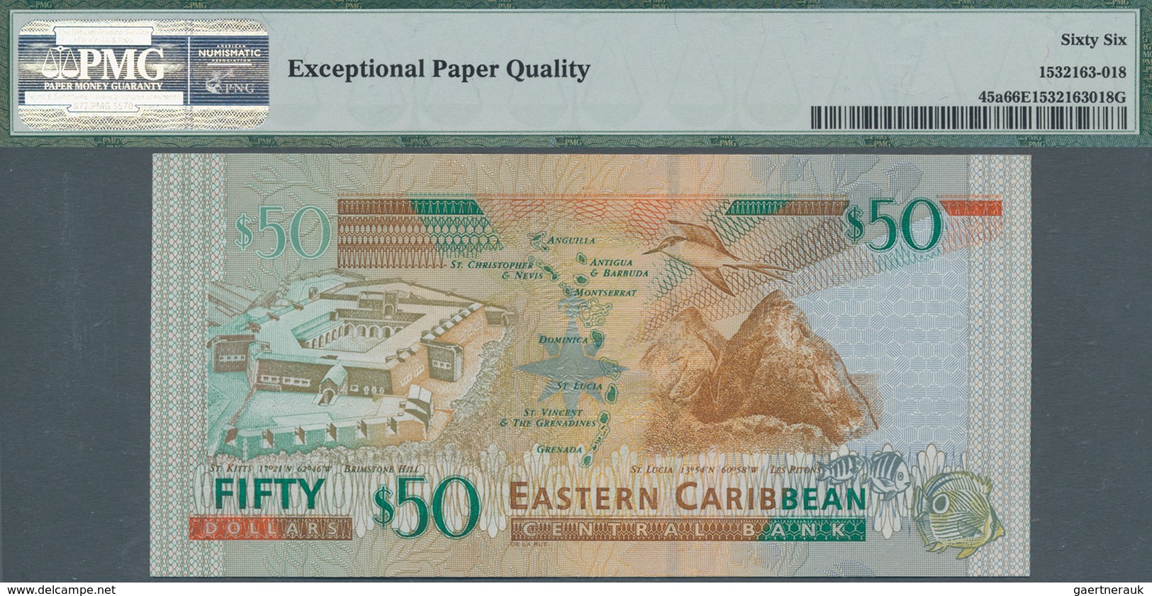 Antigua: Nice Set With 4 Banknotes 50 Dollars ND(2003), P.45a, All In UNC And Three Of Them Consecut - Andere & Zonder Classificatie