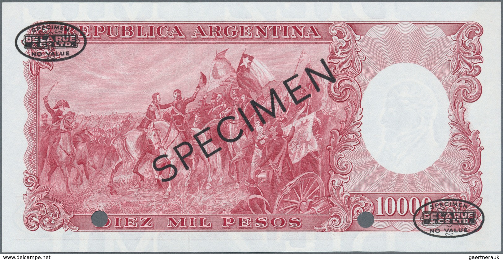 Argentina / Argentinien: Banco Central De La República Argentina 10.000 Pesos ND(1961-69) SPECIMEN, - Argentina