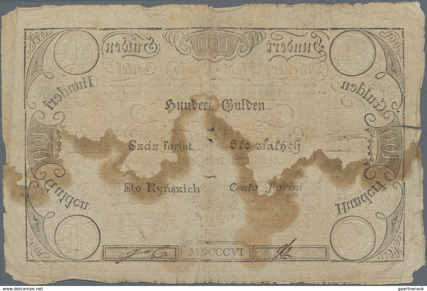 Austria / Österreich: Wiener Stadt Banko-Zettel 100 Gulden 1806, P.A42, Still Intact, Some Border Te - Autriche