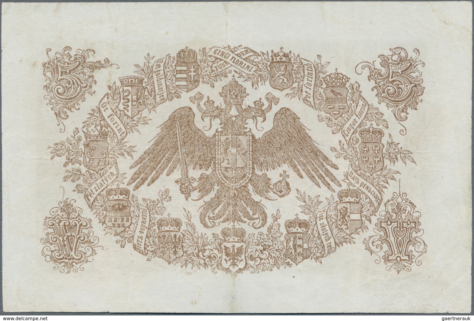 Austria / Österreich: K.u.K. Staats-Central-Casse 5 Gulden 1866 With Red Block Number, P.A151b, Stil - Oesterreich