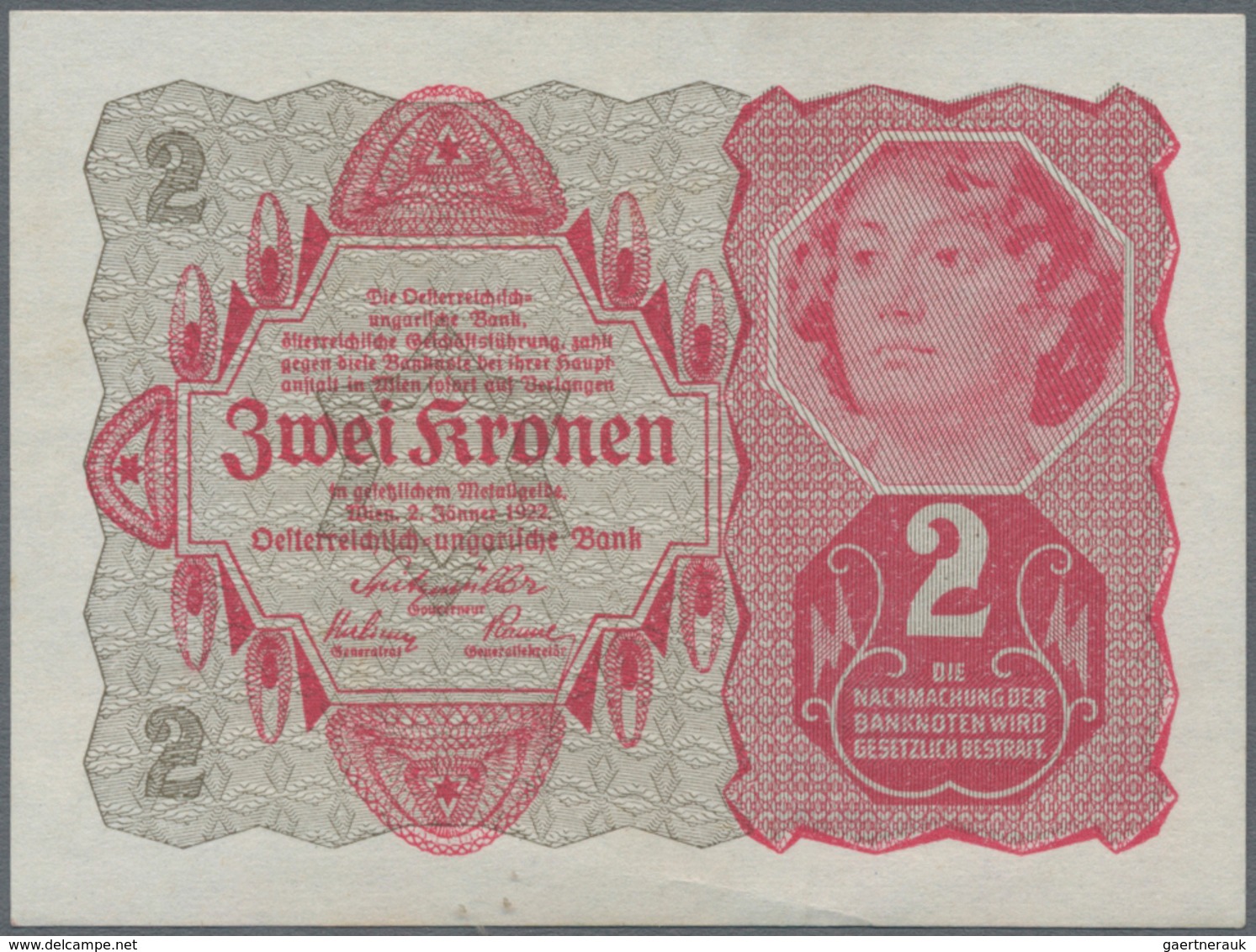 Austria / Österreich: Bundle With 100 Banknotes Austria 2 Kronen 1922, P.74 In UNC Condition. (100 P - Oesterreich