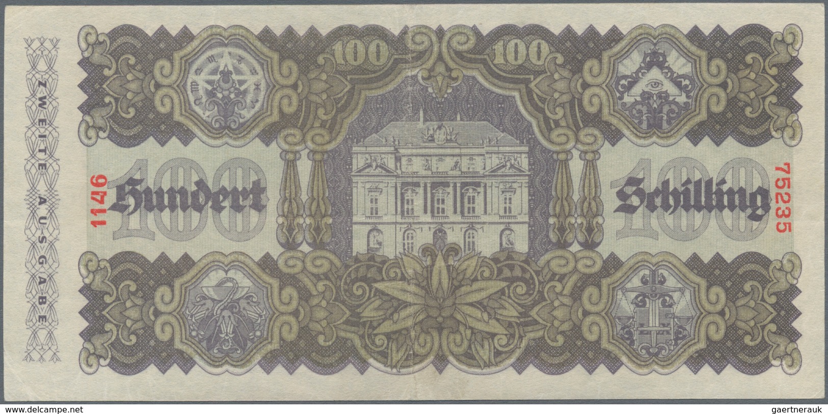 Austria / Österreich: 100 Schilling 1945 ZWEITE AUSGABE, P.119a, Stronger Vertical Fold At Center An - Oesterreich