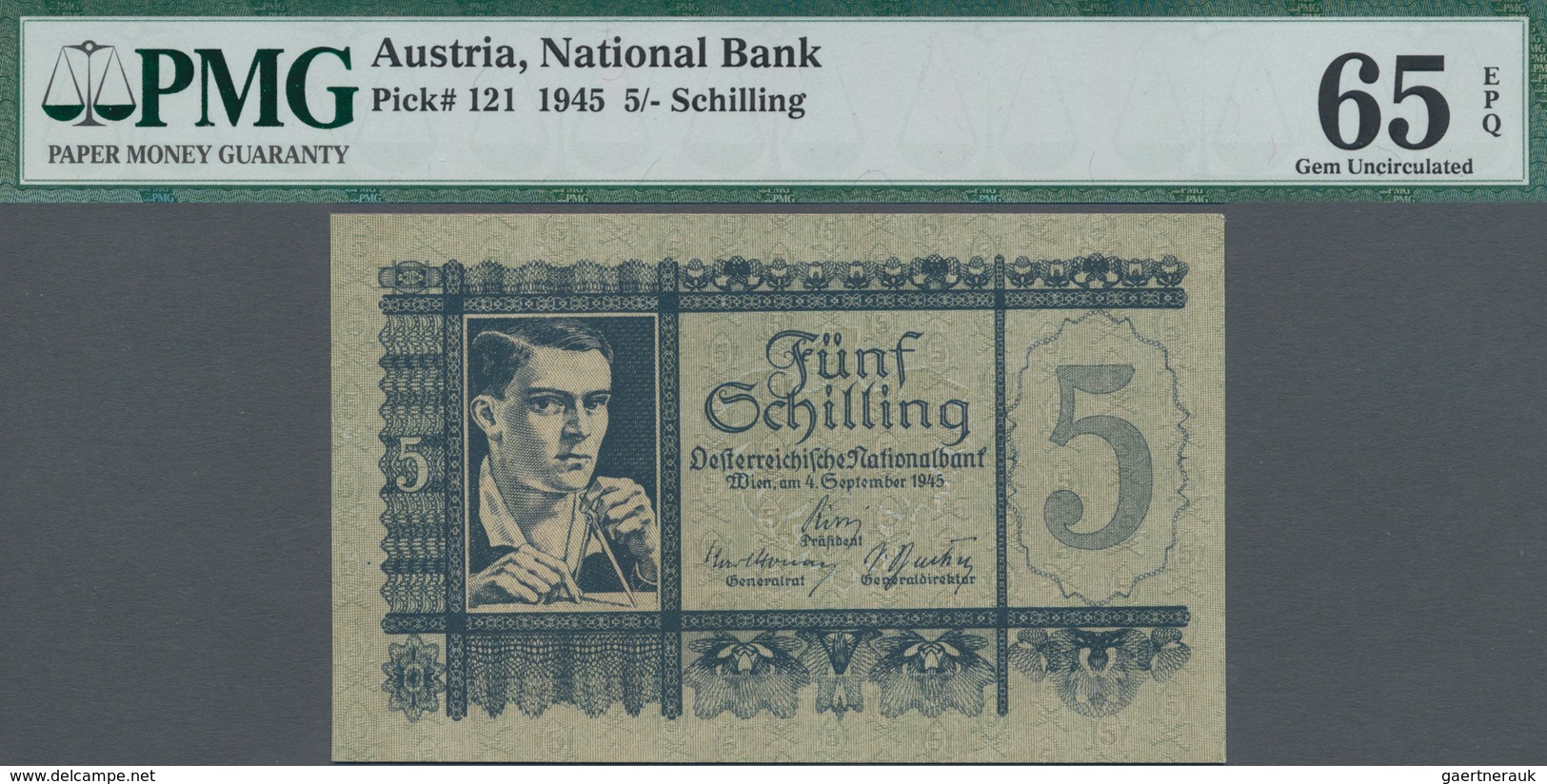 Austria / Österreich: Oesterreichische Nationalbank 5 Schilling 1945, P.121, Perfect Uncirculated Co - Autriche