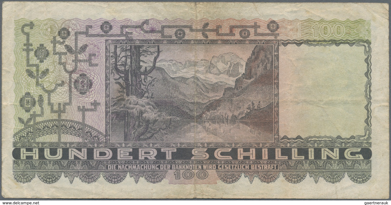 Austria / Österreich: 100 Schilling 1947, P.124, Lightly Stained Paper With Tiny Border Tears. Condi - Autriche