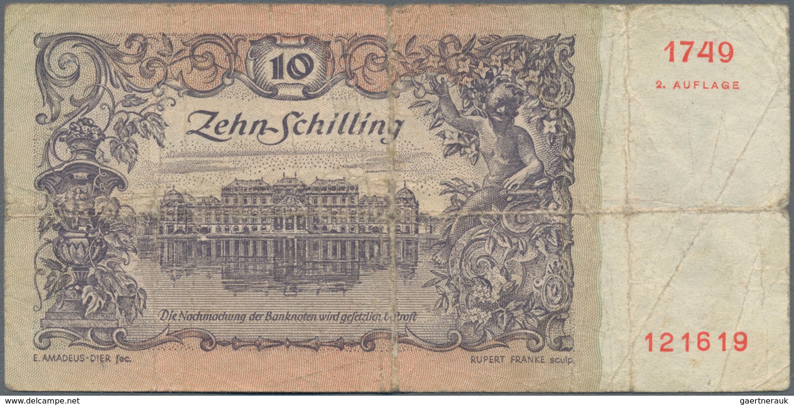 Austria / Österreich: Very Nice Set With 8 Banknotes Comprising 10 Schilling 1950 P.128 (F-), 50 Sch - Oesterreich