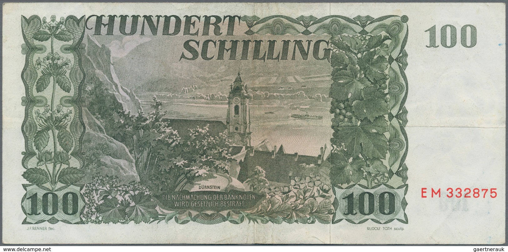 Austria / Österreich: Very Nice Set With 8 Banknotes Comprising 10 Schilling 1950 P.128 (F-), 50 Sch - Oesterreich