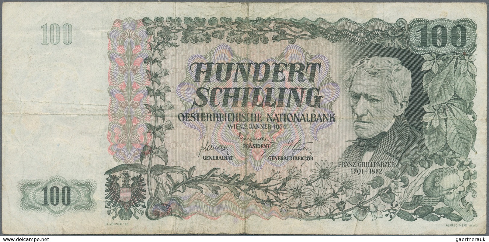 Austria / Österreich: Very Nice Set With 8 Banknotes Comprising 10 Schilling 1950 P.128 (F-), 50 Sch - Autriche