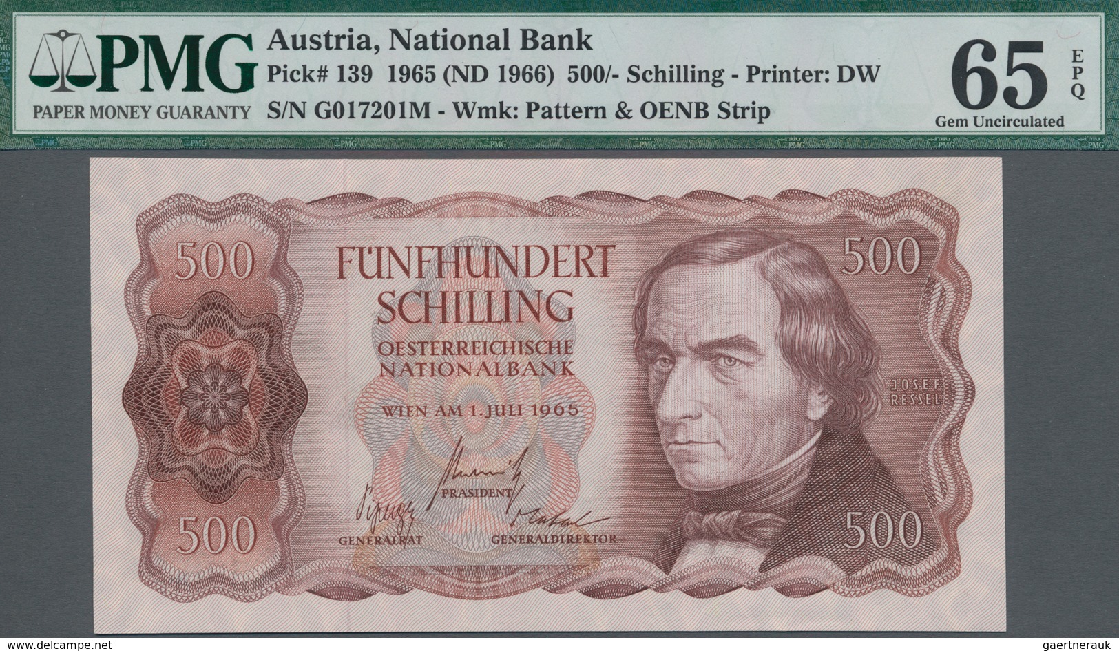 Austria / Österreich: Oesterreichische Nationalbank 500 Schilling 1965, P.139 With Portrait Of Josep - Autriche