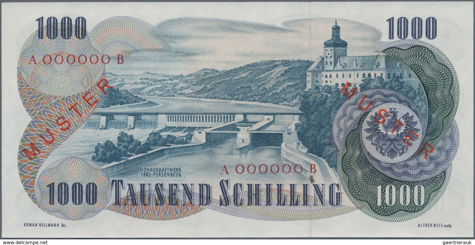 Austria / Österreich: Österreichische Nationalbank 1000 Schilling 1961 MUSTER, P.140s, So Called "kl - Autriche