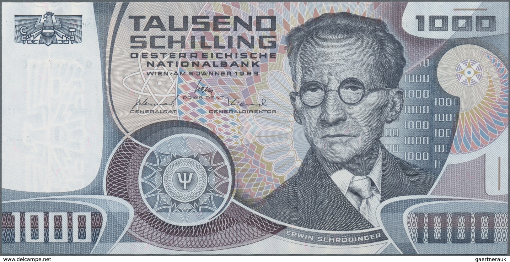 Austria / Österreich: Österreichische Nationalbank 1000 Schilling 1983 With Portrait Of Erwin Schröd - Autriche