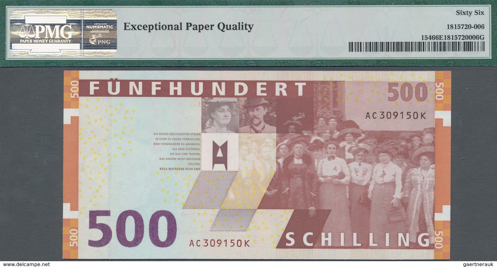 Austria / Österreich: Oesterreichische Nationalbank 500 Schilling 1997 With Portrait Of Rosa Mayrede - Oesterreich
