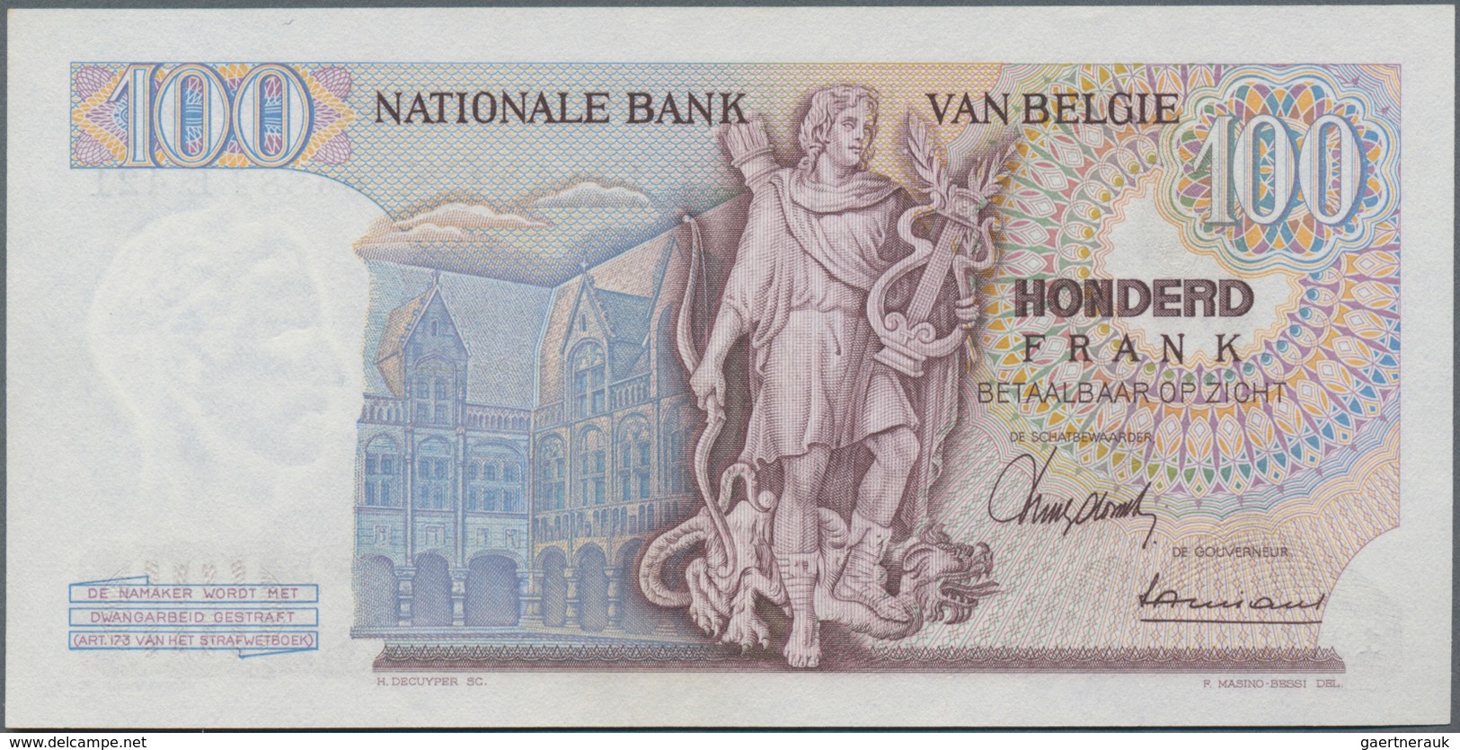 Belgium / Belgien: Pair With 1000 Francs 1950 And 100 Francs 1966, P.131, 134a, Both In UNC Conditio - Other & Unclassified