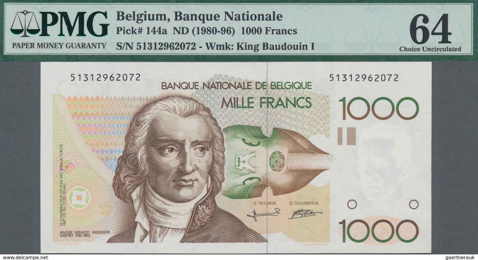 Belgium / Belgien: Nice Lot With 3 Banknotes Containing 500 Francs 1963 P.135a PMG 50 About Uncircul - Other & Unclassified