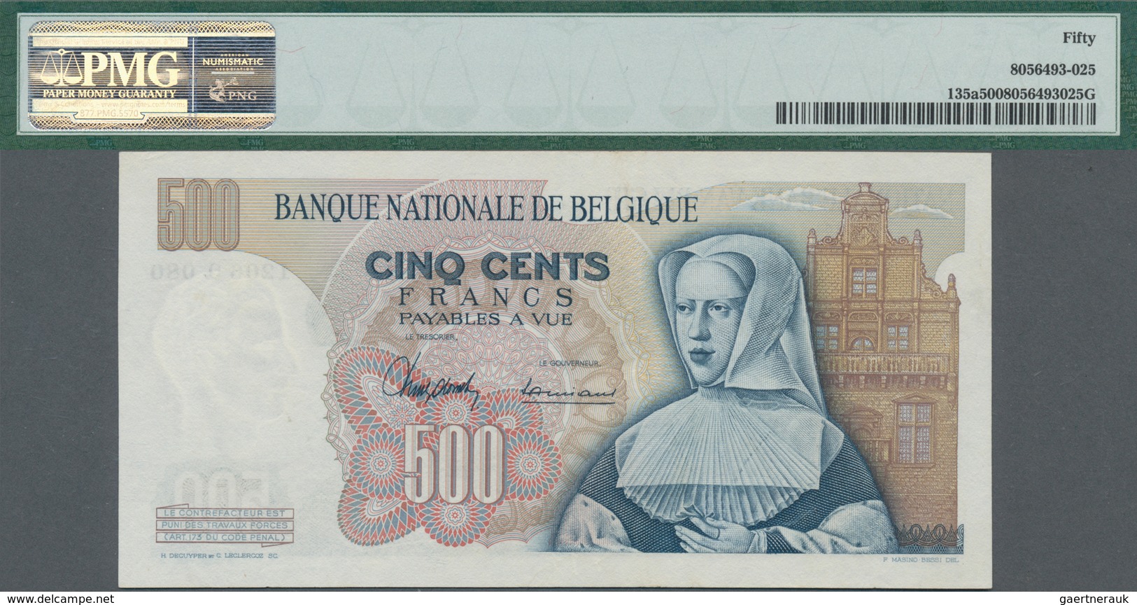 Belgium / Belgien: Nice Lot With 3 Banknotes Containing 500 Francs 1963 P.135a PMG 50 About Uncircul - Autres & Non Classés