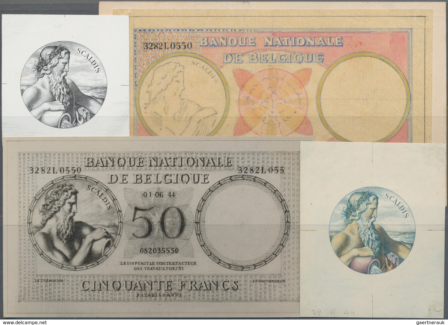 Belgium / Belgien: Banque Nationale De Belgique, Highly Rare Set Including A Photographic Front Proo - Other & Unclassified