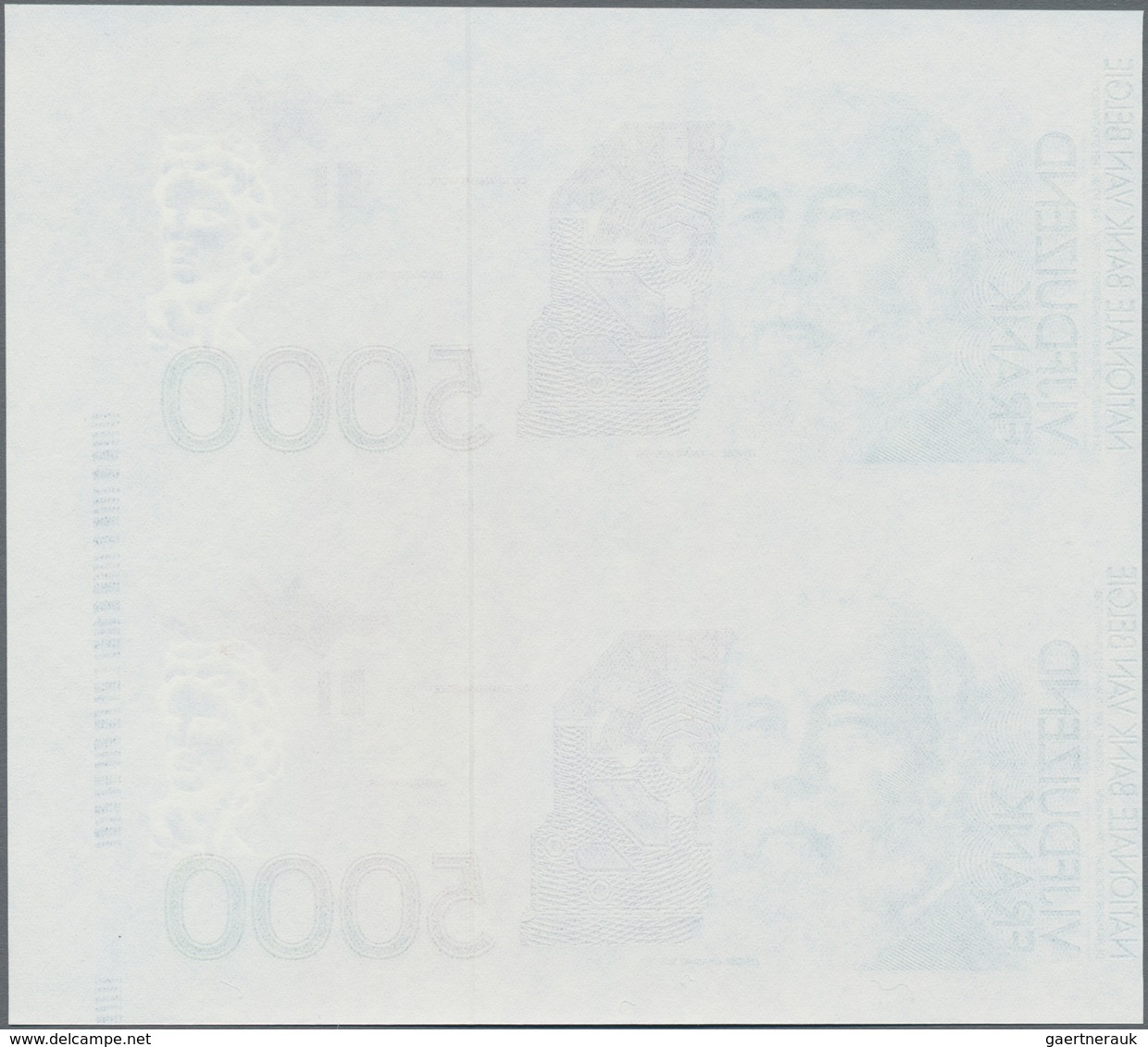 Belgium / Belgien: Nationale Bank Van Belgie 3 Uncut Pairs With Progressive Proofs For The 5000 Fran - Other & Unclassified