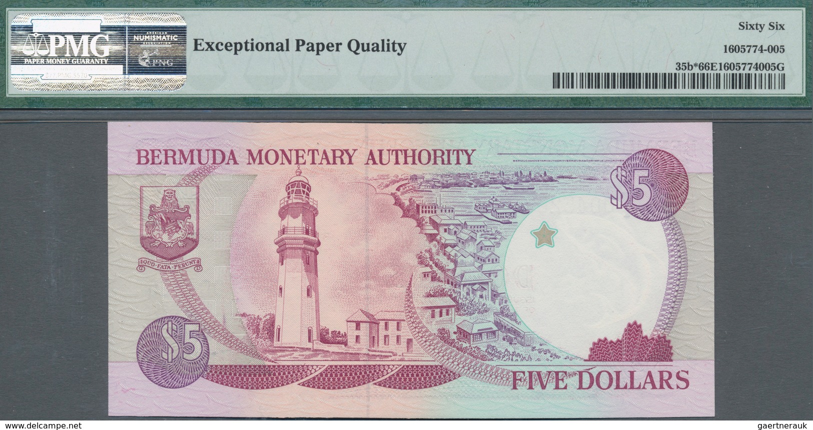 Bermuda: Group of 5 banknotes 5 Dollars 1989 REPLACEMENT, P.35b with prefix "Z" in UNC condition, al
