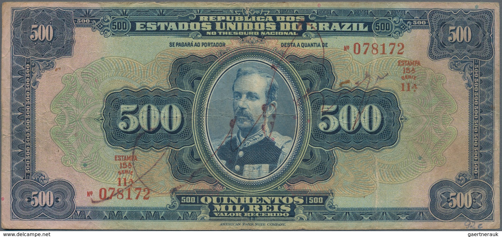 Brazil / Brasilien: República Dos Estados Unidos Do Brasil 500 Mil Reis ND(1931), P.92, Great Note W - Brésil