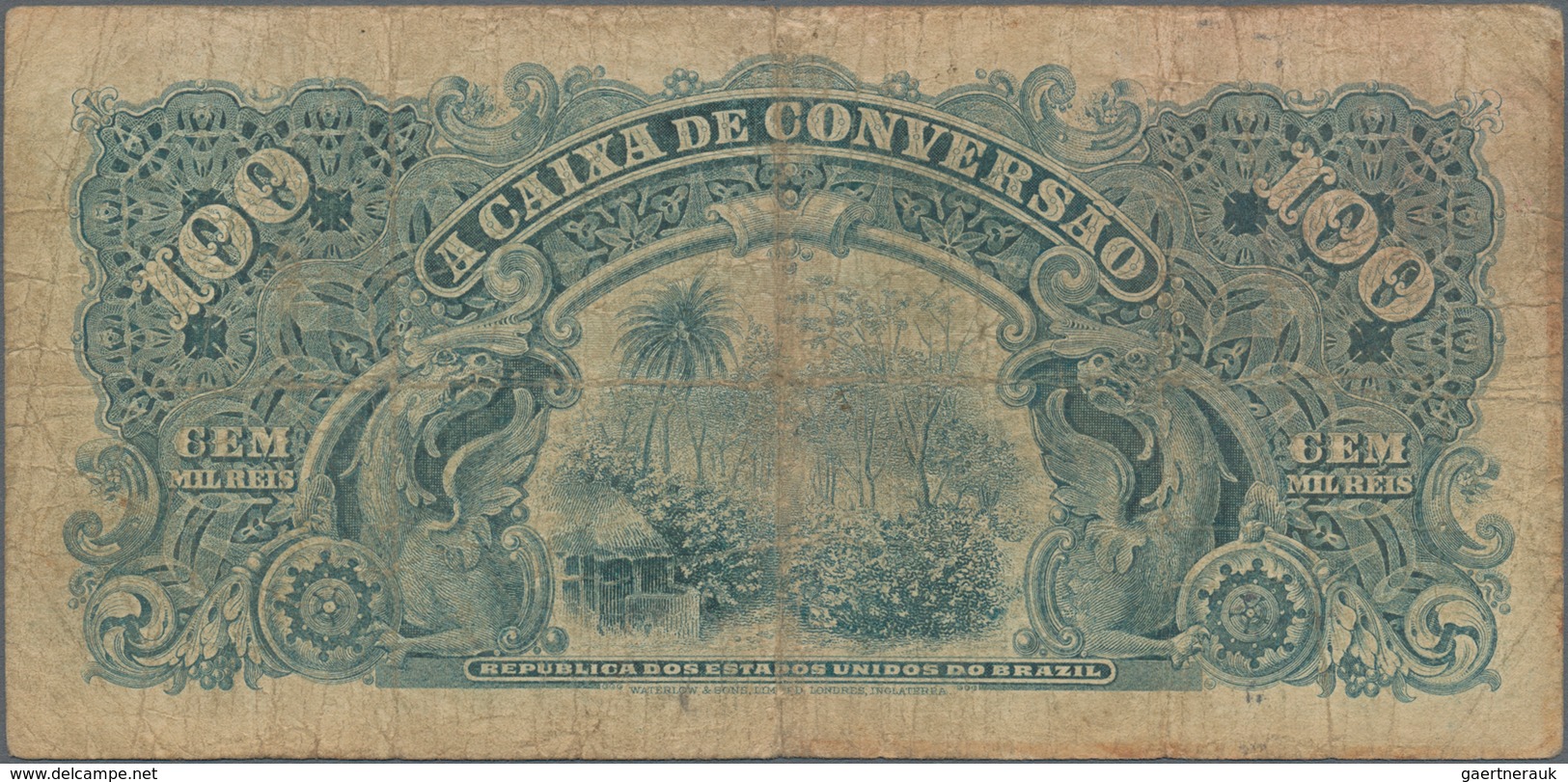 Brazil / Brasilien: Caixa De Conversão 100 Mil Reis 1906, P.97, Very Rare And Seldom Offered Banknot - Brasilien
