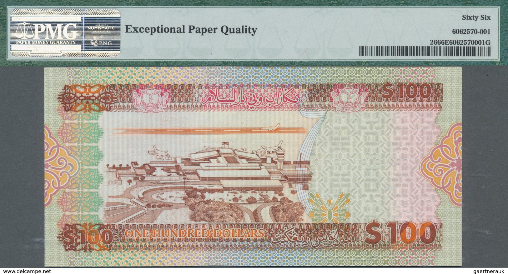 Brunei: Negara Brunei Darussalam 100 Ringgit 1996, P.26, PMG Graded 66 Gem Uncirculated EPQ. - Brunei