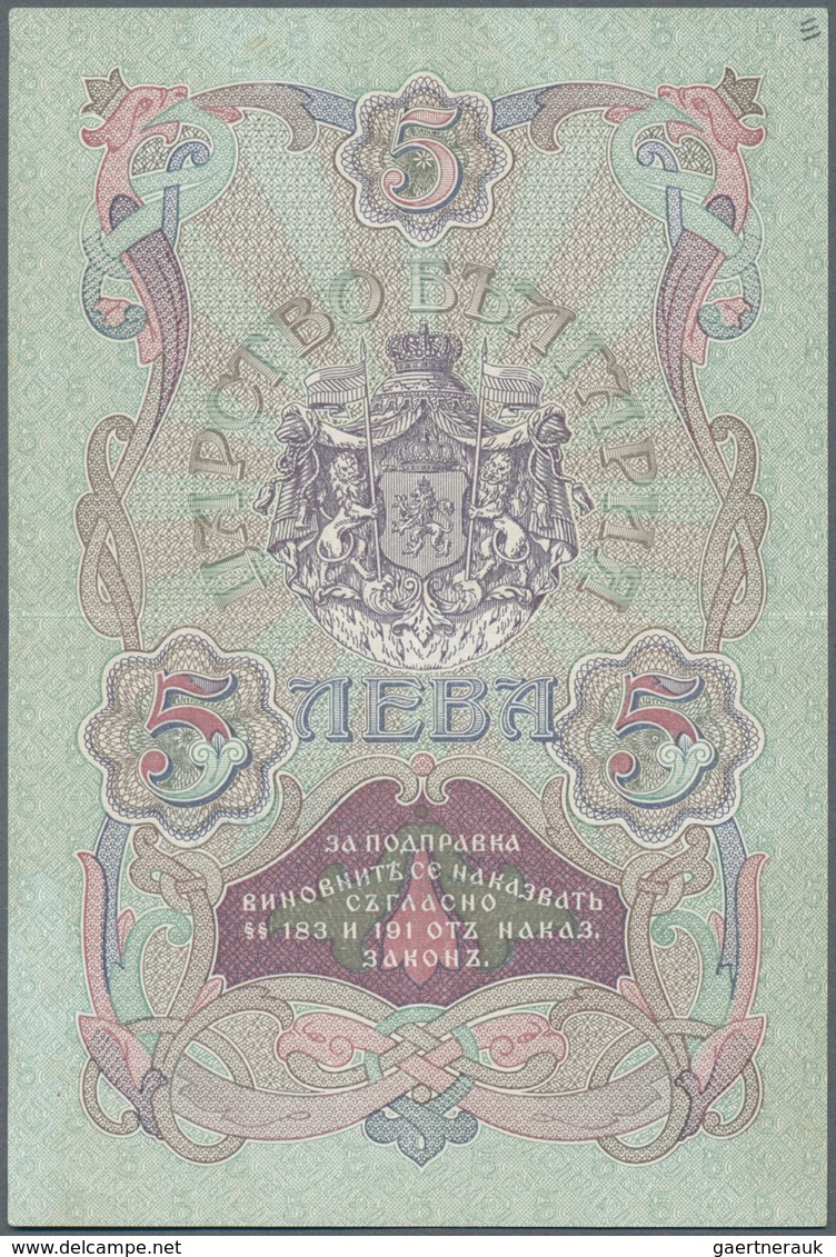 Bulgaria / Bulgarien: 5 Leva Srebro ND(1909) With Blue Signatures: Chakalov & Venkov And Four Times - Bulgarie