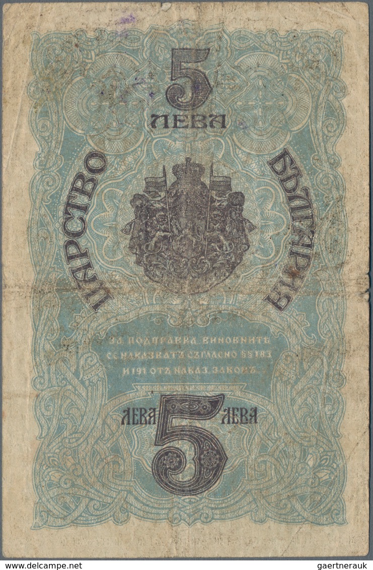 Bulgaria / Bulgarien: Very rare set with 8 banknotes comprising 10 Leva Srebro ND(1904) P.3b (VF), 2