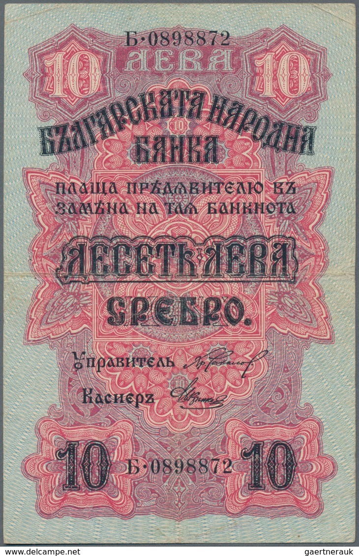 Bulgaria / Bulgarien: Lot With 3 Banknotes Of The ND(1916) Issue Comprising 5 Leva Srebro P.16 (VF+) - Bulgarie