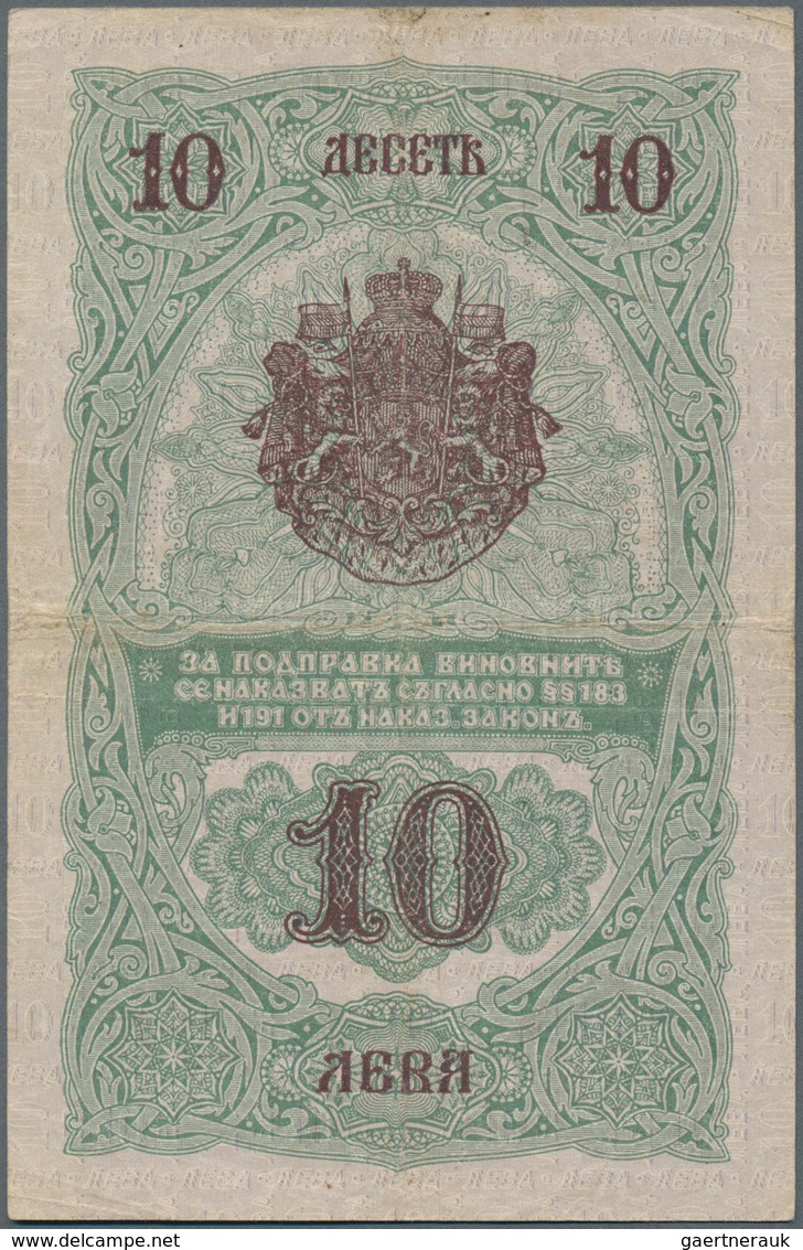 Bulgaria / Bulgarien: Lot With 3 Banknotes Of The ND(1916) Issue Comprising 5 Leva Srebro P.16 (VF+) - Bulgarie