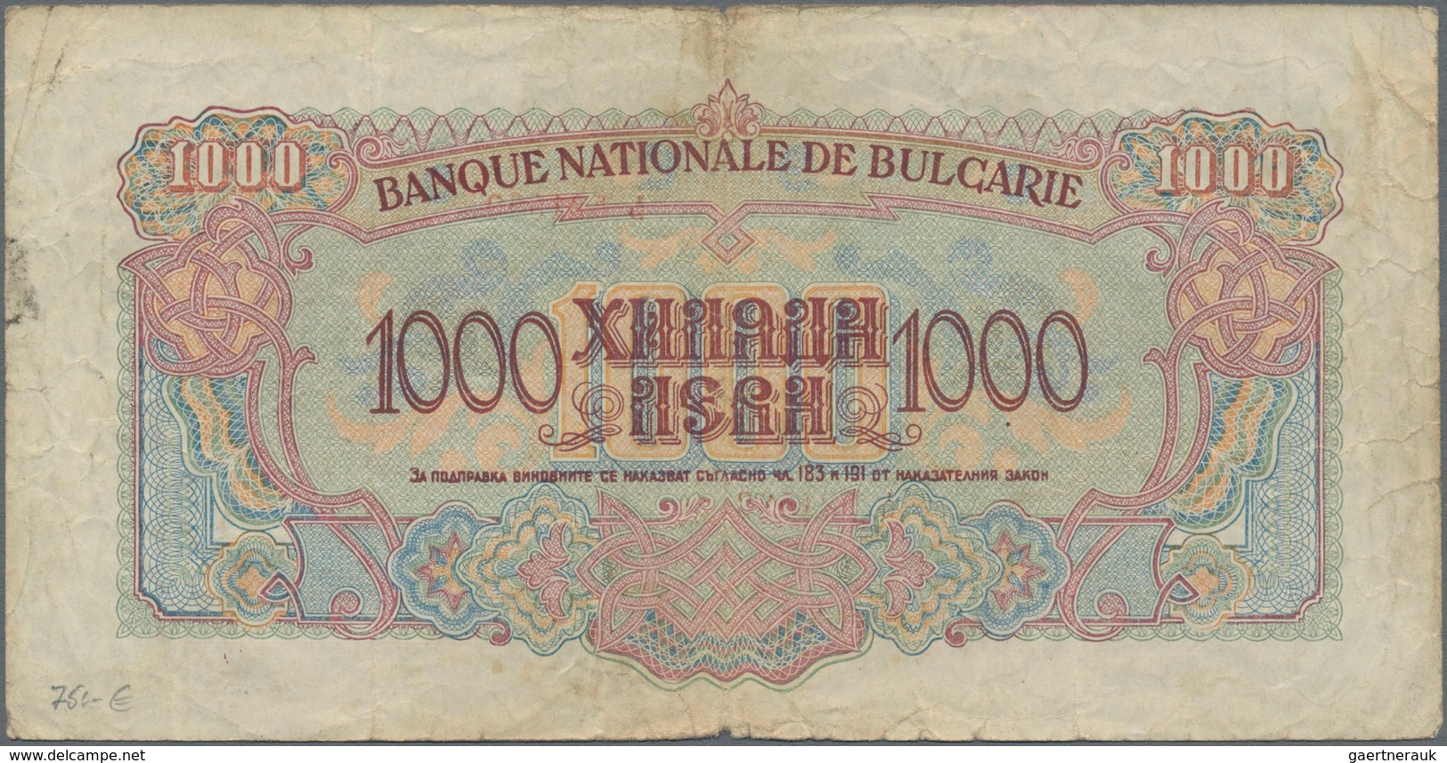 Bulgaria / Bulgarien: Very nice set with 11 banknotes Bulgaria ND(1916) till 1947 comprising 100 Gol