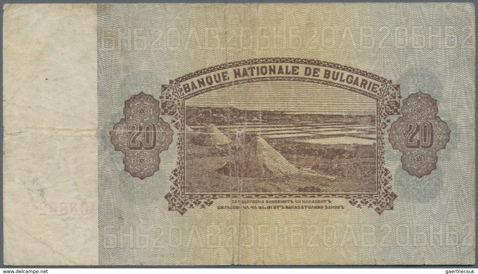 Bulgaria / Bulgarien: 20 Leva ND(1928) With Single Suffix Letter, P.49Aa, Still Nice And Rare Bankno - Bulgarien