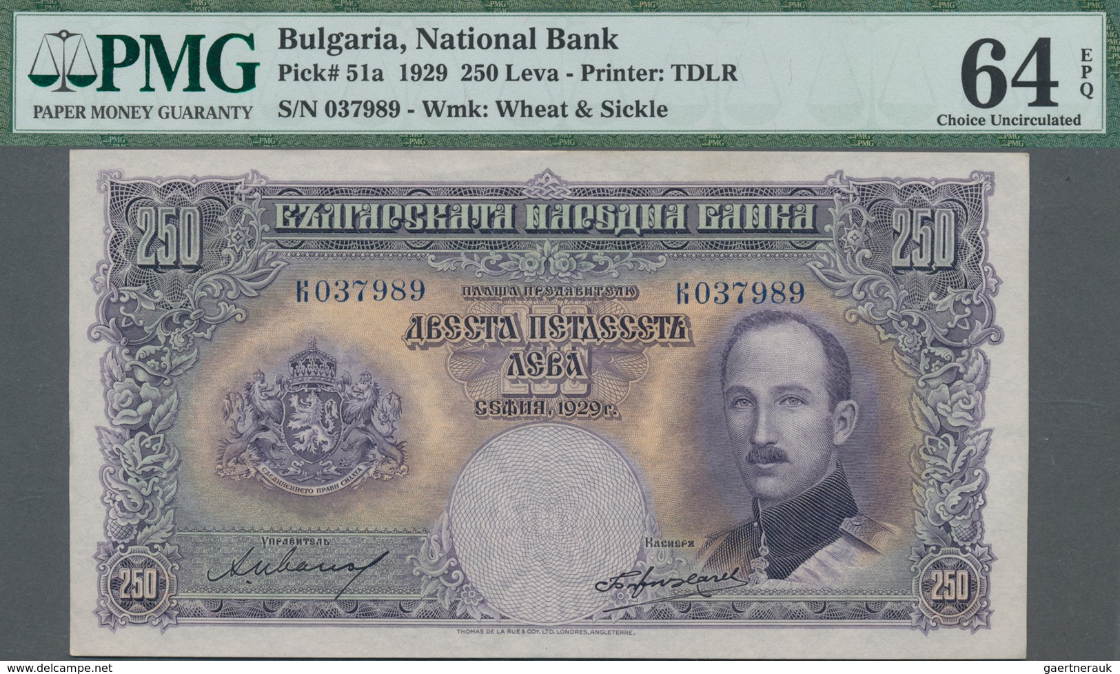 Bulgaria / Bulgarien: National Bank Of Bulgaria 250 Leva 1929, P.51a, Great Original Shape And PMG G - Bulgaria